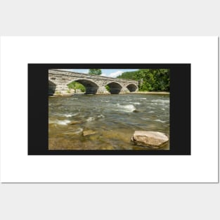 The flowing waters and the bridge Posters and Art